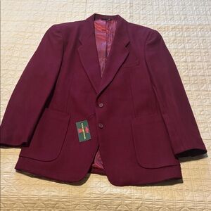7 Collection men’s 42 Long garnet color wool blazer